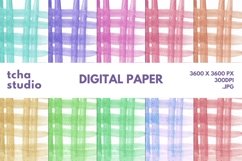Plaid Cute Watercolor Digital Papers Background Product Image 1