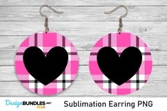 Plaid Heart Sublimation Earrings - Valentines Earrings Product Image 1