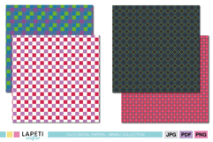 Colorful tartan inspired digital paper collection