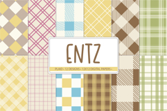 digital plaid paper pack in coordinated colors