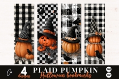 Printable Plaid Pumpkin Bookmarks Product Image 1