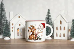 Santa Boop Reindeer PNG, Cute Christmas Reindeer Graphic Product Image 4
