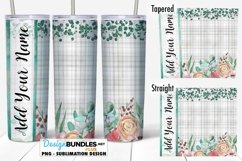 Plaid Flowers and Glitter Seamless 20 oz Tumbler Sublimation Product Image 1