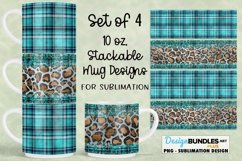 Glitter Plaid Leopard Mug Designs for 10 oz Stackable Mugs Product Image 1