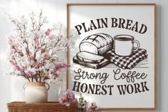 Honest Work SVG - Plain Bread Strong Coffee Vintage PNG Product Image 3