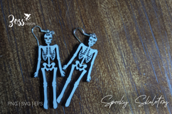 Skeleton Earrings SVG | Halloween Laser Cut File |spooky Product Image 3