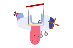 12 Hand-Drawn Cute Airplanes Clipart - Whimsical Product Image 2