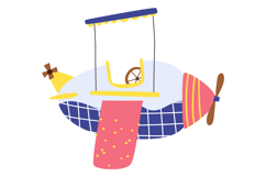 12 Hand-Drawn Cute Airplanes Clipart - Whimsical Product Image 10