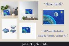 Oil Pastel Painting Illustration "Planet Earth" Product Image 1