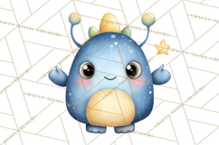 Cosmic Companions Clipart PNG, Cute Alien Creatures Product Image 4