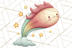 Cosmic Companions Clipart PNG, Cute Alien Creatures Product Image 2