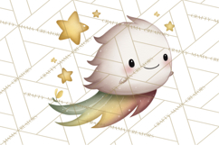 Cosmic Companions Clipart PNG, Cute Alien Creatures Product Image 4