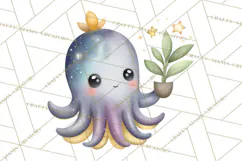Cosmic Companions Clipart PNG, Cute Alien Creatures Product Image 2
