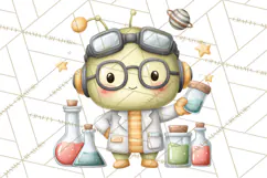 Cosmic Companions Clipart PNG, Cute Alien Creatures Product Image 5