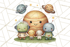 Cosmic Companions Clipart PNG, Cute Alien Creatures Product Image 5