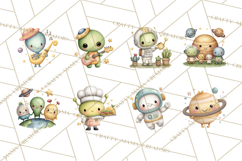 Cosmic Companions Clipart PNG, Cute Alien Creatures Product Image 6