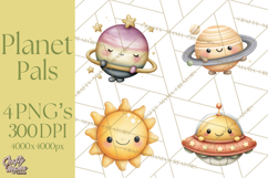 Cosmic Companions Clipart PNG, Cute Alien Creatures Product Image 1