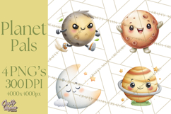 Cosmic Companions Clipart PNG, Cute Alien Creatures Product Image 1