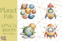 Cosmic Companions Clipart PNG, Cute Alien Creatures Product Image 1
