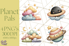Cosmic Companions Clipart PNG, Cute Alien Creatures Product Image 1