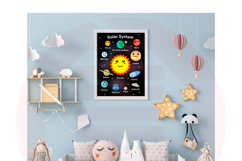 Printable Cute Solar System planets poster wall art decor Product Image 3