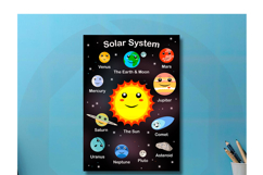 Printable Cute Solar System planets poster wall art decor Product Image 4