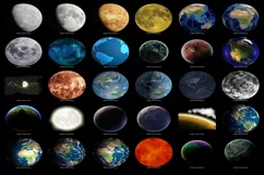 200 PLANETS MOON EARTH TRANSPARENT PNG PHOTOSHOP OVERLAYS Product Image 5