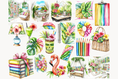 GlamArtZhanna, planner girl clipart, Planner clipart, Summer planner png, Tropical planner png, Tropical clip art, Summer clipart, Crafting clipart, Planner png, Planner woman png, Beach clipart, colorful summer png, Craft clipart, planner lover png
