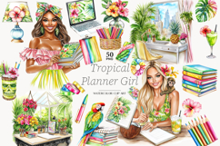 GlamArtZhanna, planner girl clipart, Planner clipart, Summer planner png, Tropical planner png, Tropical clip art, Summer clipart, Crafting clipart, Planner png, Planner woman png, Beach clipart, colorful summer png, Craft clipart, planner lover png