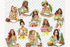 GlamArtZhanna, planner girl clipart, Planner clipart, Summer planner png, Tropical planner png, Tropical clip art, Summer clipart, Crafting clipart, Planner png, Planner woman png, Beach clipart, colorful summer png, Craft clipart, planner lover png