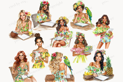 GlamArtZhanna, planner girl clipart, Planner clipart, Summer planner png, Tropical planner png, Tropical clip art, Summer clipart, Crafting clipart, Planner png, Planner woman png, Beach clipart, colorful summer png, Craft clipart, planner lover png