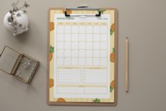 Pineapple Monthly Planner Template for June 2026 Product Image 4