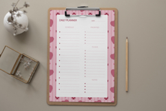 Heart &amp; Flower Daily Planner Template | Daily Planner Product Image 2