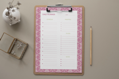 Daily Planner Template With Ogee Pattern | Daily Planner Product Image 2