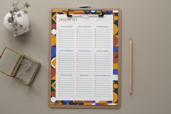 Bauhaus Pattern Grocery List Template | Grocery List Product Image 4