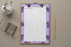 Grapes Daily Planner Template | Daily Planner Product Image 2