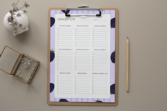 Blackberry Grocery List Template | Grocery List | Planner Product Image 4