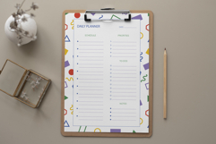 Daily Planner Template With Shapes Pattern | Daily Planner Product Image 2