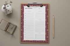 Daily Planner Template With Ogee Pattern | Daily Planner Product Image 2