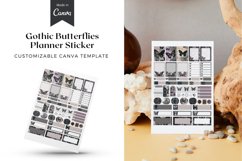 Dark Gothic Butterflies Planner Sticker Canva Template Product Image 1