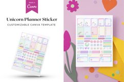 Unicorn Planner Sticker Canva Template Product Image 1