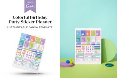 Colorful Birthday Party Sticker Planner Canva Template Product Image 1