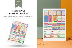 Bright Colored Book lover Planner Sticker Canva Template Product Image 1