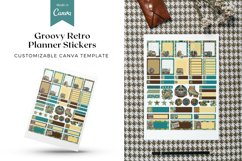 Groovy Retro Planner Stickers Canva Template Product Image 1
