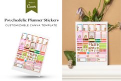 Psychedelic and Butterfly Planner Stickers Canva Template Product Image 1