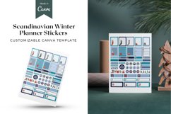 Scandinavian Winter Planner Stickers Canva Template Product Image 1