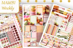 Weekly MAMBI planner stickers Macaroons cake Food pattern Product Image 1