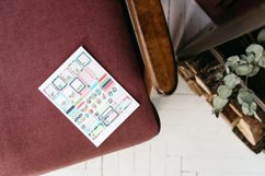 Pink and Teal Spring Flowers Planner Stickers Canva Template Product Image 3