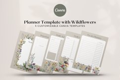 Planner Template with Wildflowers Canva Product Image 1