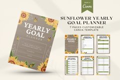 Sunflower Yearly Goal Planner Canva Template Product Image 1